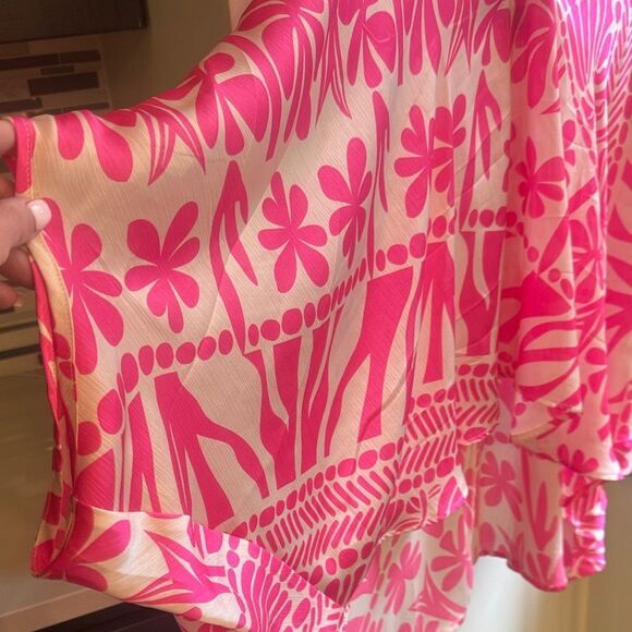 GCG Pink Floral Women's Tunic Top - Picture 6 of 7